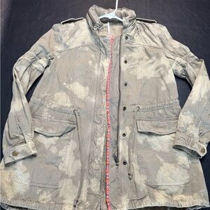 Free People Army Combo Embroidered Utility Jacket Size 0 NWT $248